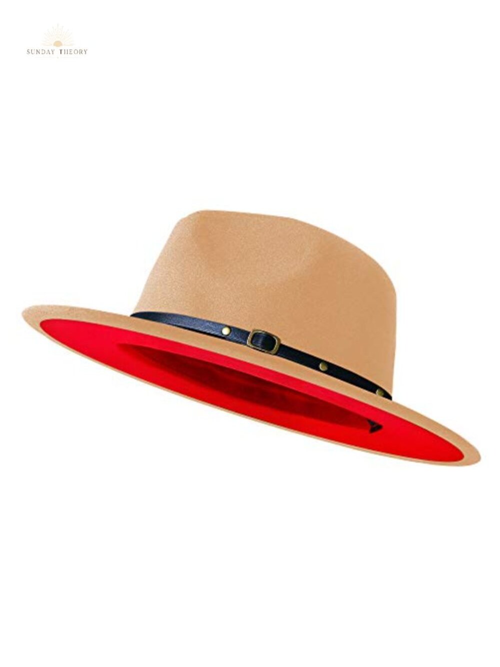 Wide Brim Fedora Hat Two Tone Dress Hat Adjustable Cotton Polyester Unisex